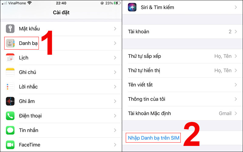 Chuyển danh bạ từ SIM sang iPhone